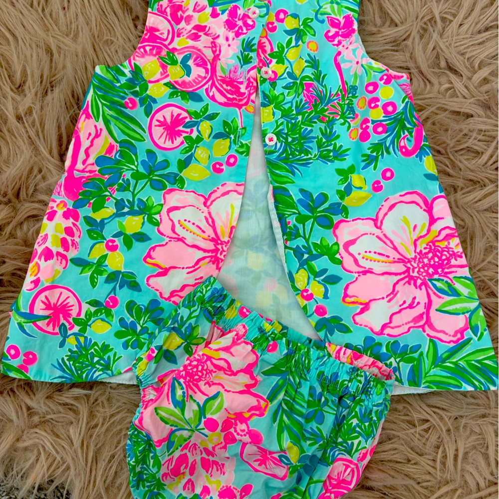 Lilly Pulitzer Pink and Green Kids Matching Set